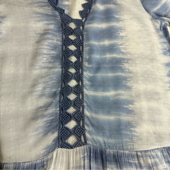 NWT Blue Island Cover Up Women’s Small Beach Dress White Blue Eyelet Crepe Swim - Picture 6 of 8